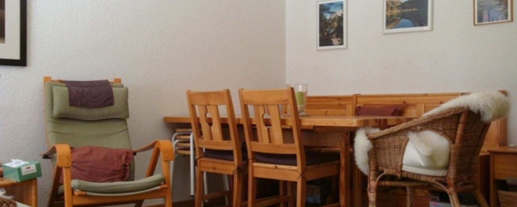 Essecke im Wohnzimmer